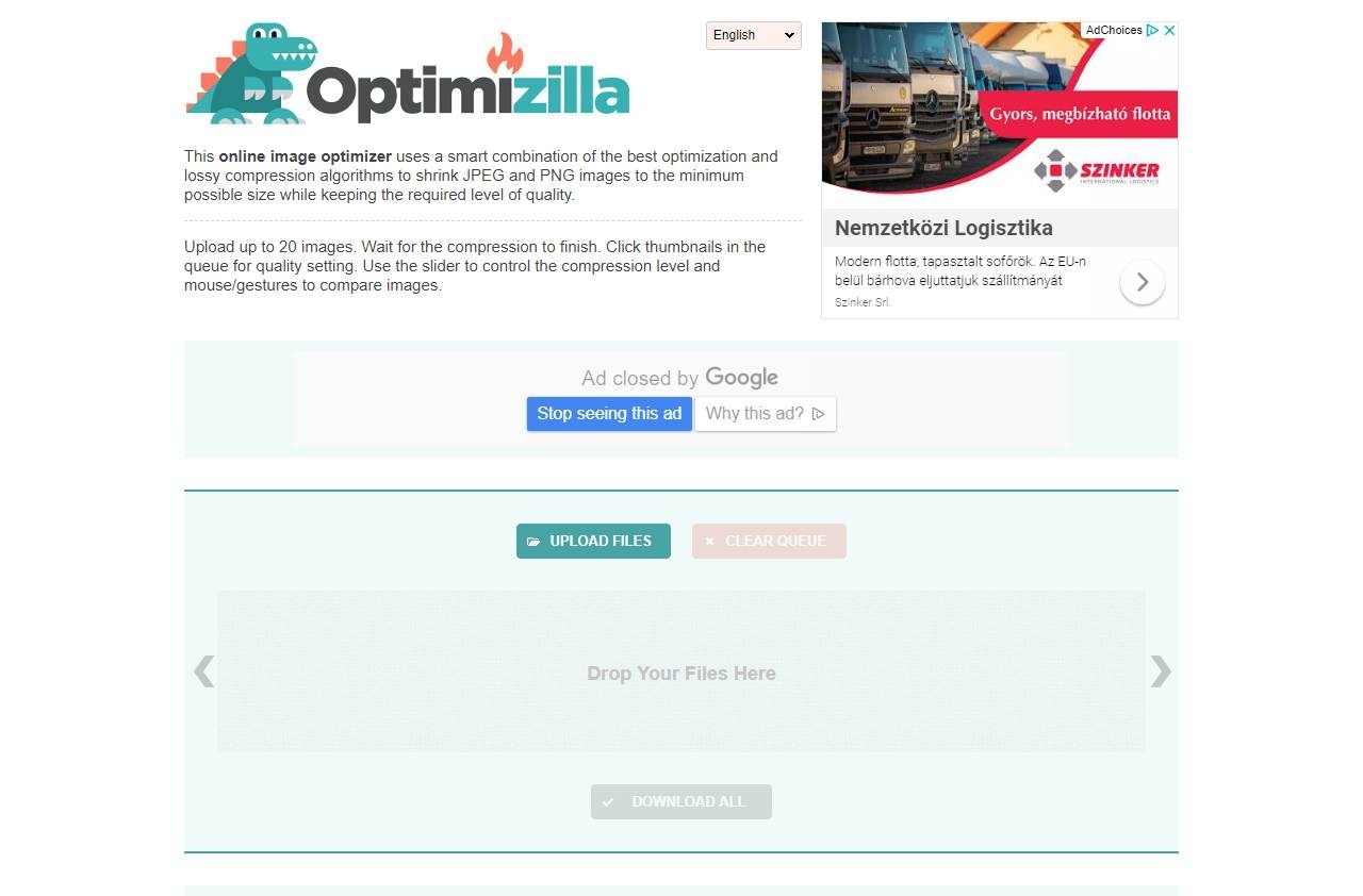 Optimizilla- ingyenes online képoptimalizáló eszköz