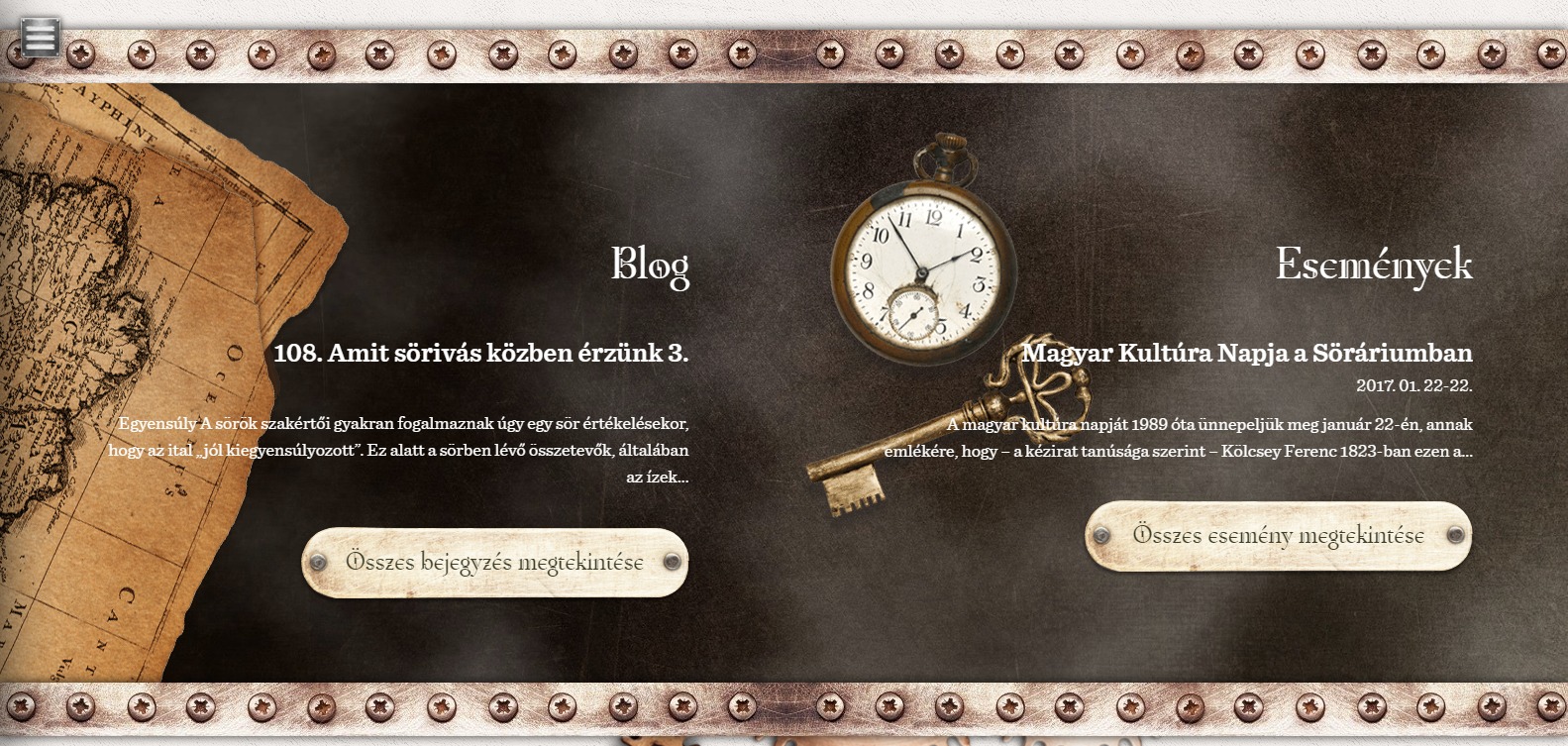 magyar steampunk webdesign példa
