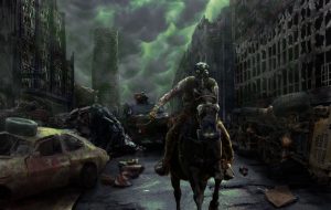 Photoshop composite kép posztapokalipszis